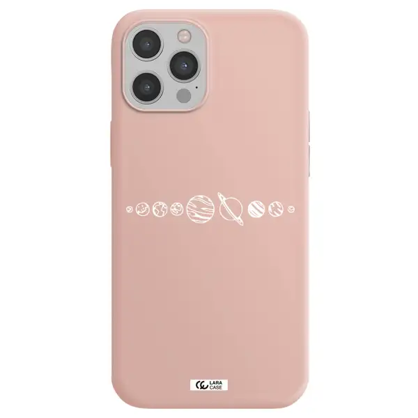 Solar System Apple iPhone 12 pro Silicone pastel pink Case