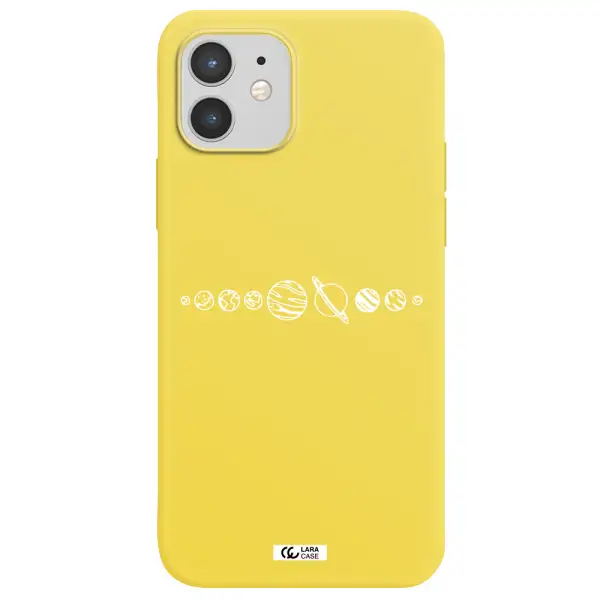 Solar System Apple iPhone 12 Silicone canary yellow Case