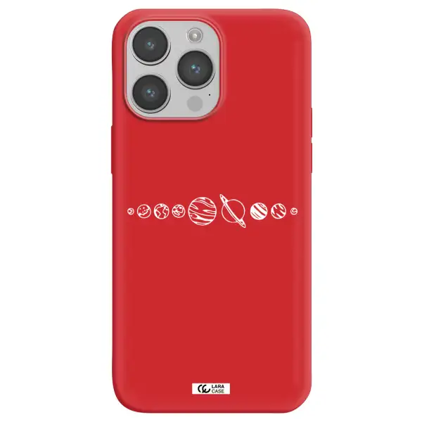 Solar System Apple iPhone 14 pro max Silicone Imperial Red Case