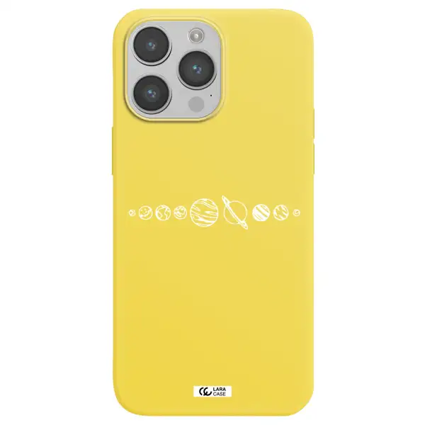 Solar System Apple iPhone 14 pro Silicone canary yellow Case
