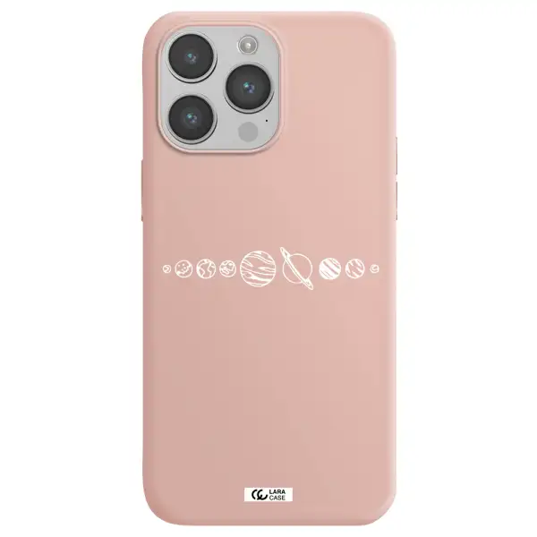 Solar System Apple iPhone 14 pro Silicone pastel pink Case