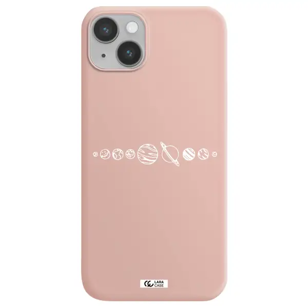 Solar System Apple iPhone 14 Silicone pastel pink Case