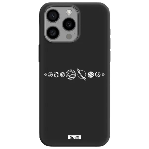 Solar System Apple Iphone 15 Pro max Silicone black Case