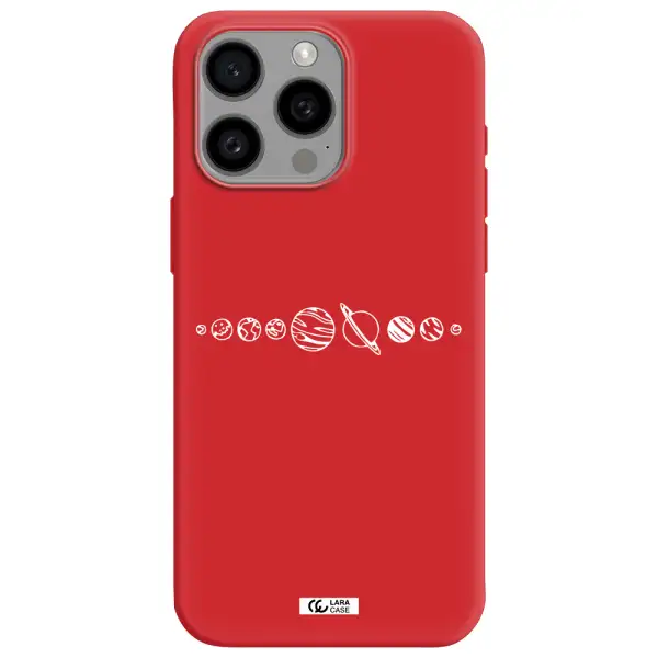Solar System Apple Iphone 15 Pro Max Silicone Imperial Red Case