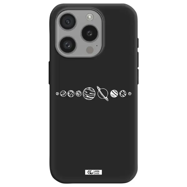 Solar System Apple Iphone 15 Pro Silicone Black Case