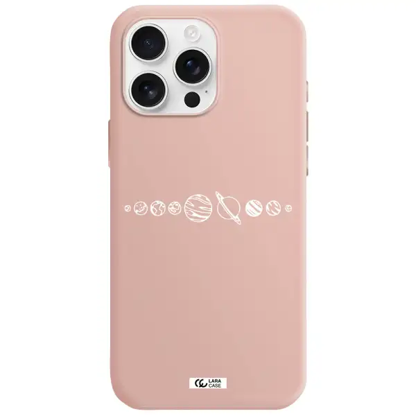 Solar System Apple Iphone 16 Pro Max Silicone Pastel Pink Case