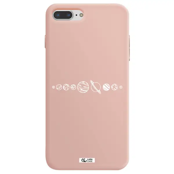 Solar System Apple iPhone 7 plus Silicone pastel pink Case