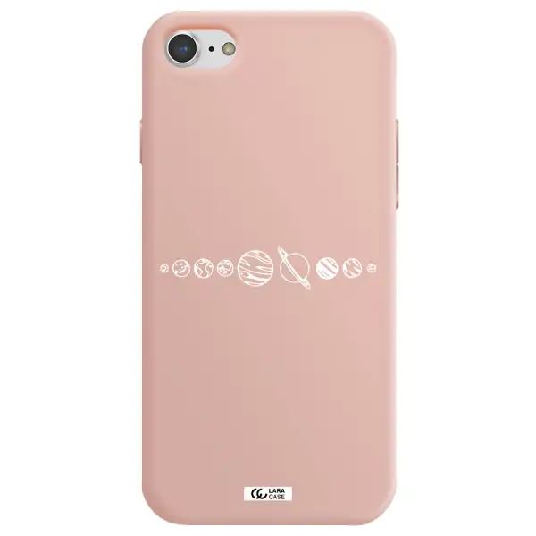 Solar System Apple iPhone 7 Silicone pastel pink Case
