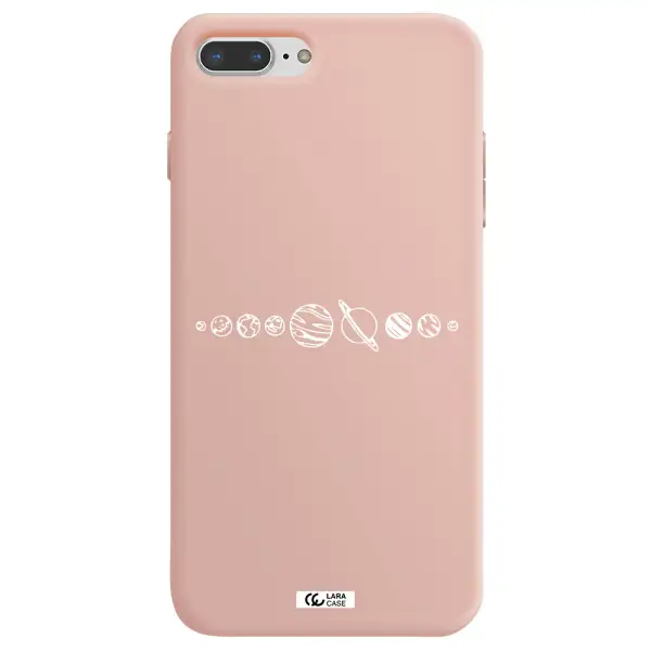 Solar System Apple iPhone 8 plus Silicone pastel pink Case