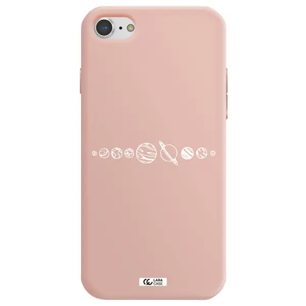 Solar System Apple iPhone 8 Silicone pastel pink Case