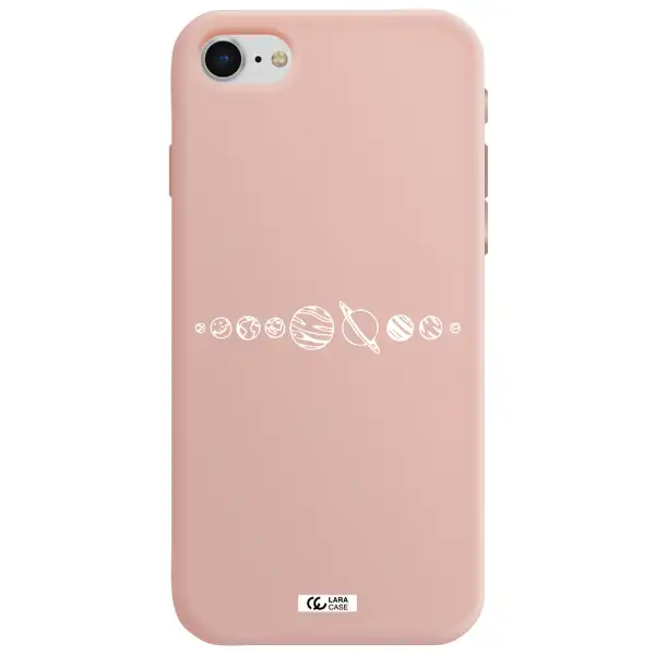 Solar System Apple iPhone se 2020 Silicone pastel pink Case