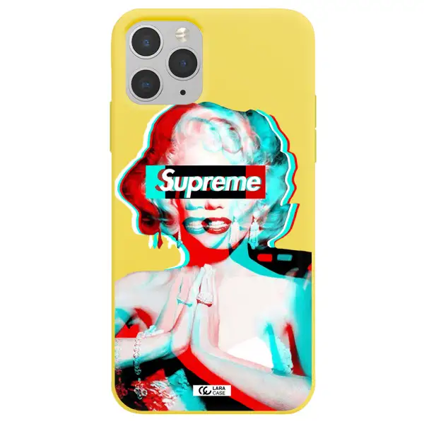 Marilyn Monroe Supreme Apple iPhone 11 pro Silicone canary yellow Case