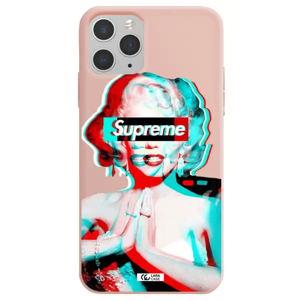 Marilyn Monroe Supreme Apple iPhone 11 pro Silicone pastel pink Case