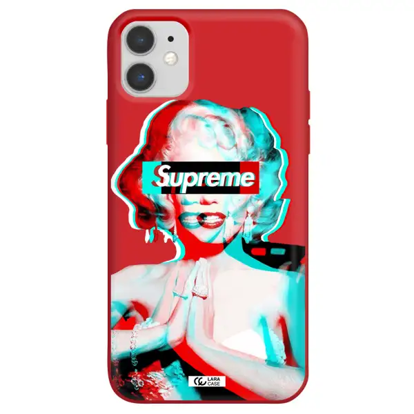 Marilyn Monroe Supreme Apple iPhone 11 Silicone Imperial Red Case