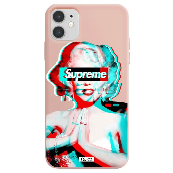 Marilyn Monroe Supreme Apple iPhone 11 Silicone pastel pink Case