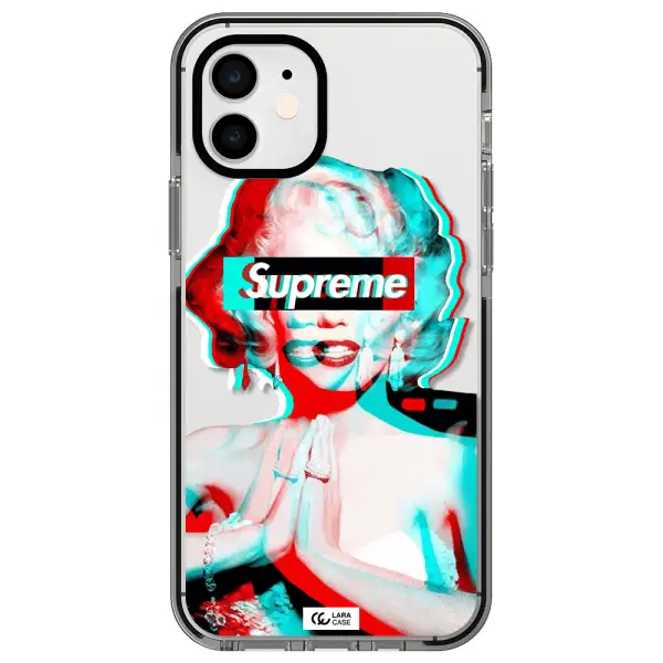 Marilyn Monroe Supreme Apple iPhone 12 impact black border Case