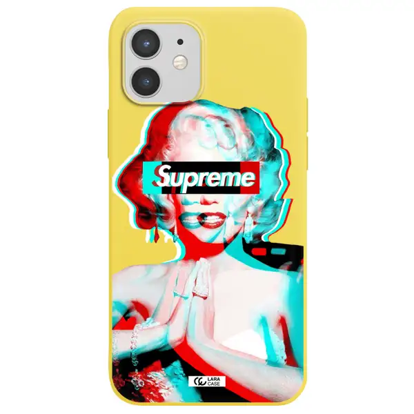 Marilyn Monroe Supreme Apple iPhone 12 mini Silicone canary yellow Case