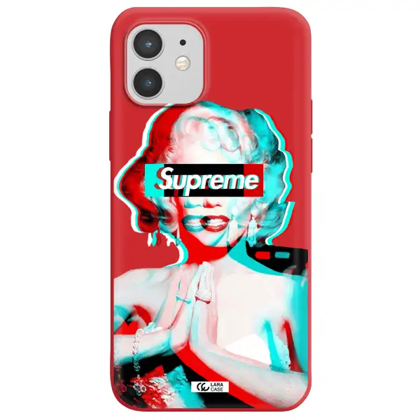 Marilyn Monroe Supreme Apple iPhone 12 mini Silicone Imperial Red Case
