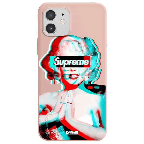 Marilyn Monroe Supreme Apple iPhone 12 mini Silicone pastel pink Case