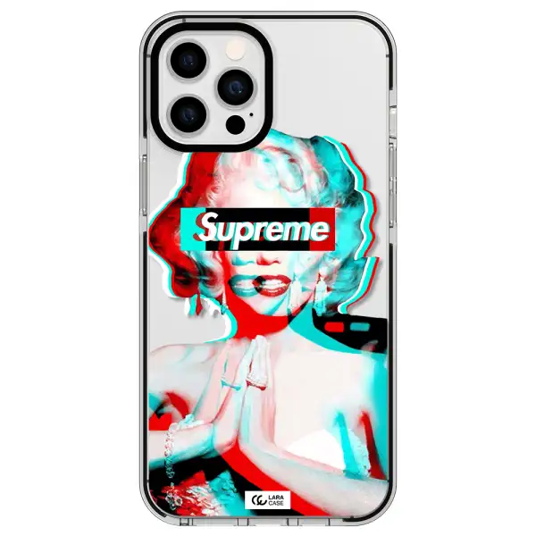 Marilyn Monroe Supreme Apple iPhone 12 pro max impact black border Case