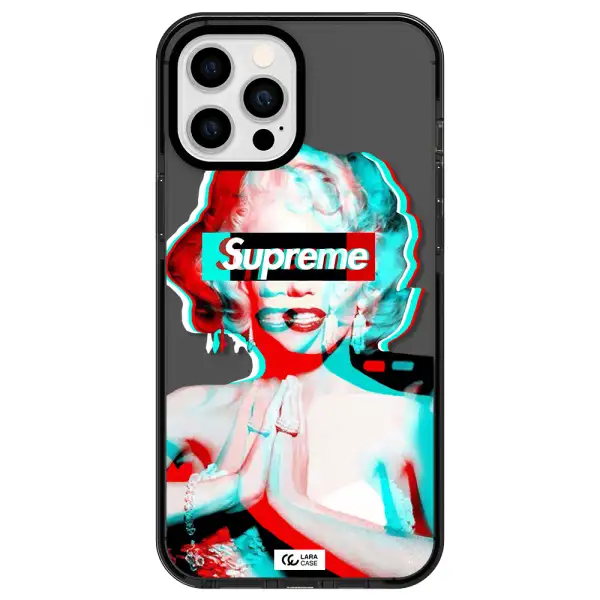 Marilyn Monroe Supreme Apple iPhone 12 pro max impact Smoke Black Case