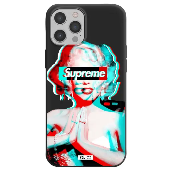 Marilyn Monroe Supreme Apple iPhone 12 pro Silicone black Case
