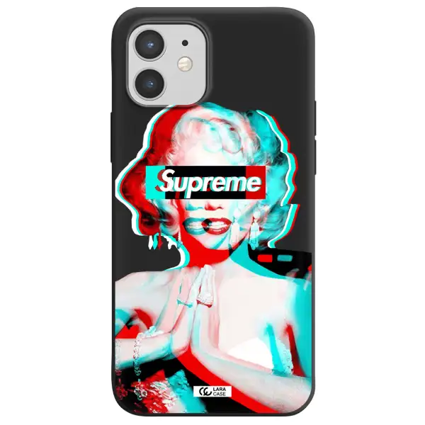 Marilyn Monroe Supreme Apple iPhone 12 Silicone black Case