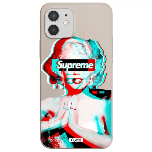 Marilyn Monroe Supreme Apple iPhone 12 Silicone Stone Case