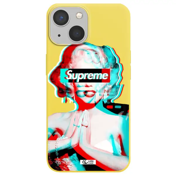 Marilyn Monroe Supreme Apple iPhone 13 mini Silicone canary yellow Case