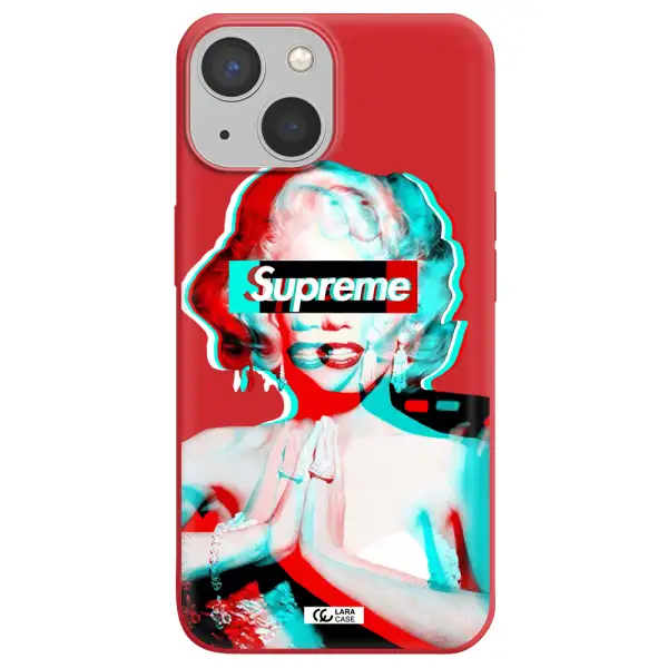 Marilyn Monroe Supreme Apple iPhone 13 mini Silicone Imperial Red Case