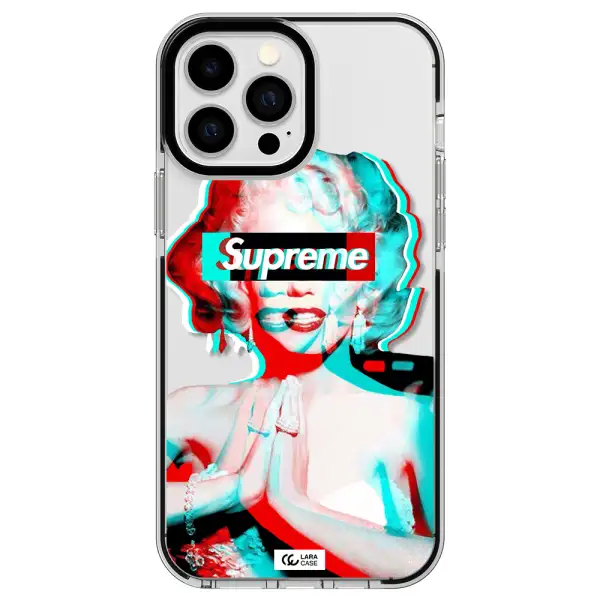 Marilyn Monroe Supreme Apple iPhone 13 Pro Max impact black border Case