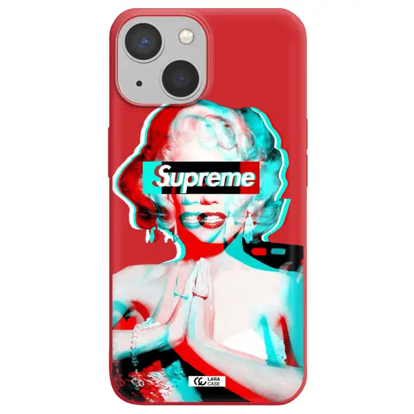 Marilyn Monroe Supreme Apple iPhone 13 Silicone Imperial Red Case