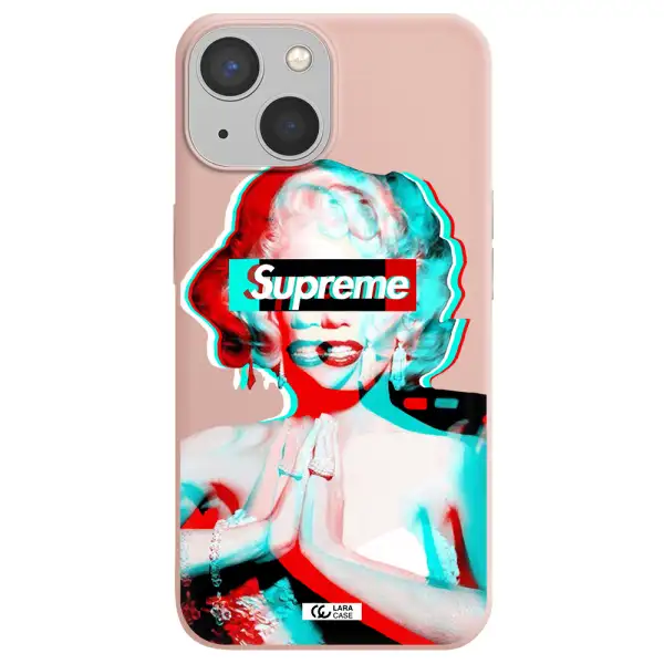 Marilyn Monroe Supreme Apple iPhone 13 Silicone pastel pink Case