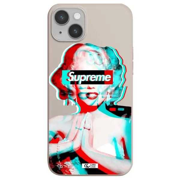 Marilyn Monroe Supreme Apple iPhone 14 plus Silicone Stone Case