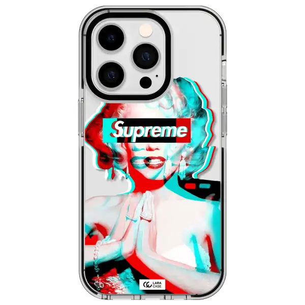 Marilyn Monroe Supreme Apple iPhone 14 pro impact black border Case