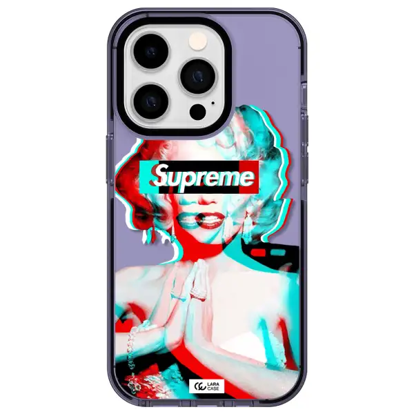 Marilyn Monroe Supreme Apple iPhone 14 pro impact Lilac Case