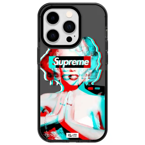 Marilyn Monroe Supreme Apple iPhone 14 pro impact Smoke Black Case