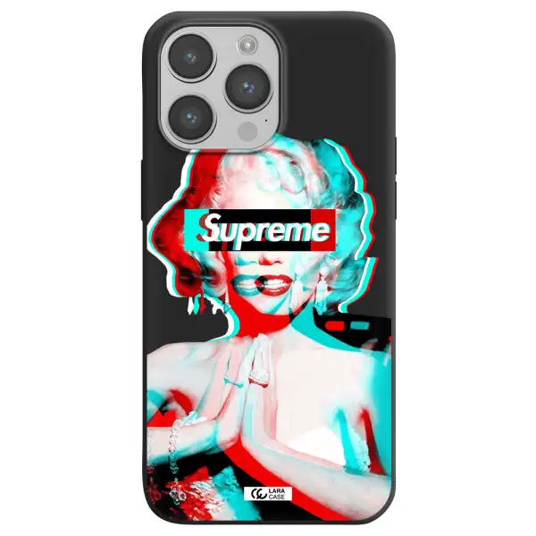 Marilyn Monroe Supreme Apple iPhone 14 pro max Silicone black Case