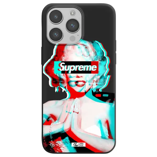 Marilyn Monroe Supreme Apple iPhone 14 pro Silicone black Case