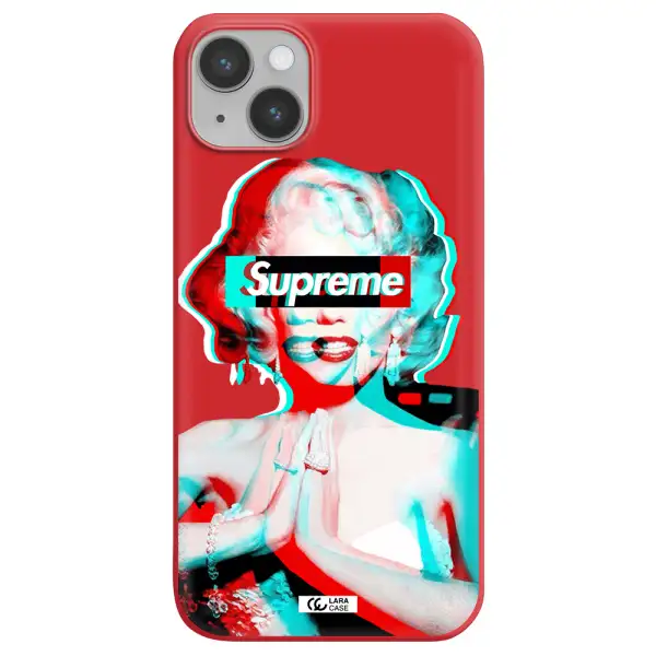 Marilyn Monroe Supreme Apple iPhone 14 Silicone Imperial Red Case