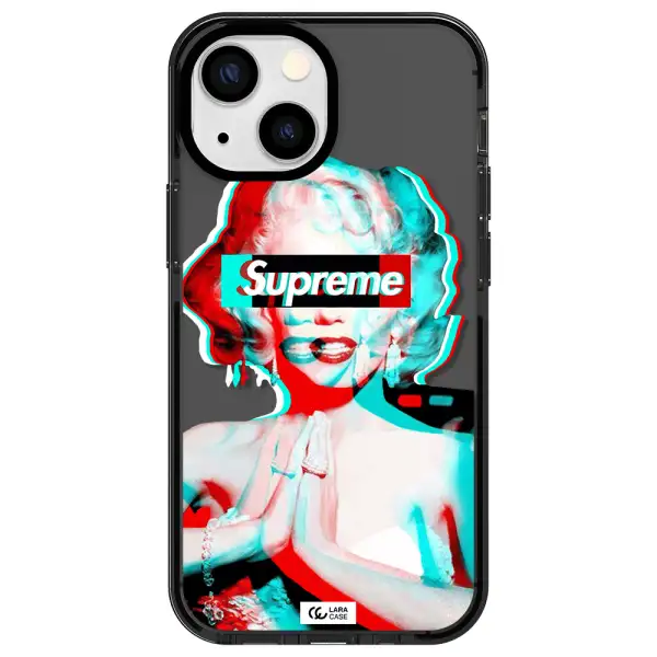 Marilyn Monroe Supreme Apple iPhone 15 impact Smoke Black Case