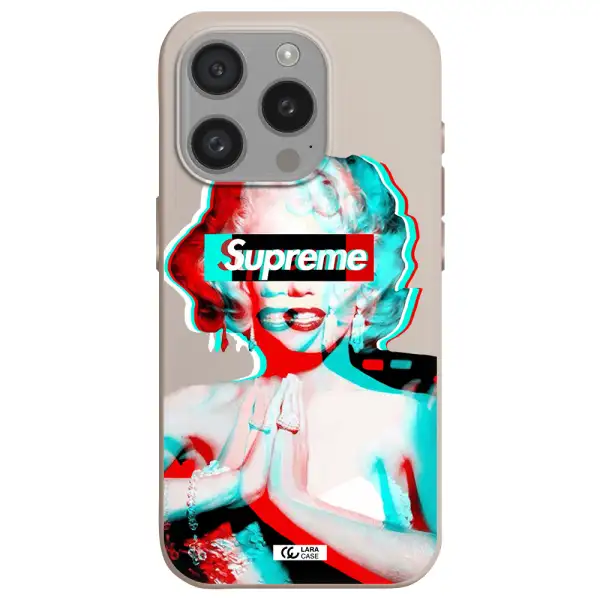 Marilyn Monroe Supreme Apple Iphone 15 Pro Silicone Stone Case
