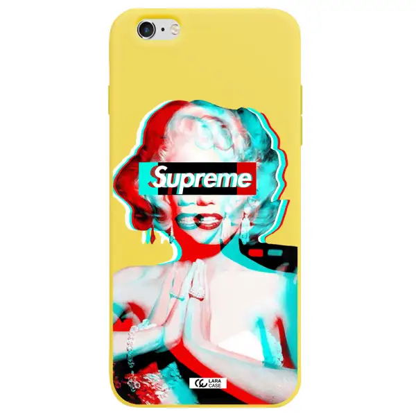 Marilyn Monroe Supreme Apple iPhone 6 s plus Silicone canary yellow Case