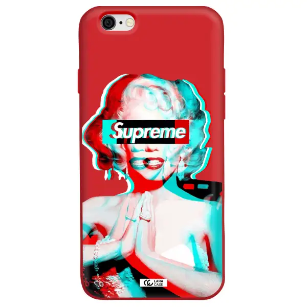 Marilyn Monroe Supreme Apple iPhone 6 Silicone Imperial Red Case
