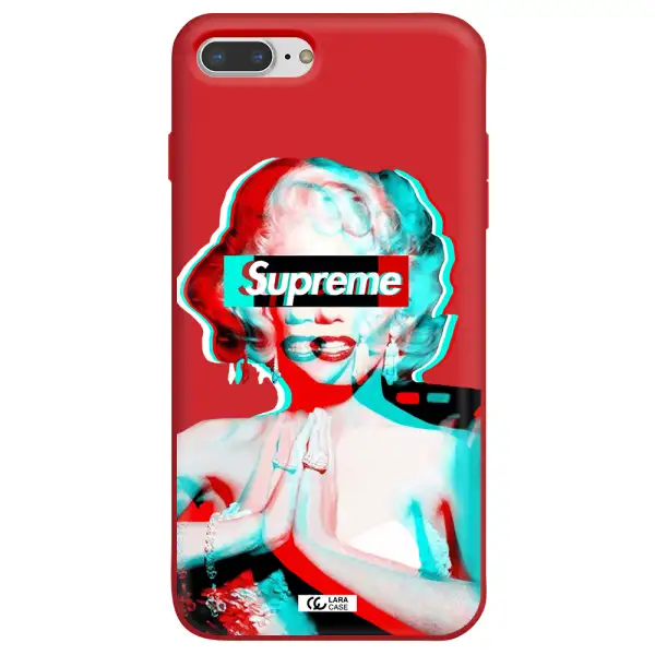Marilyn Monroe Supreme Apple iPhone 7 plus Silicone Imperial Red Case