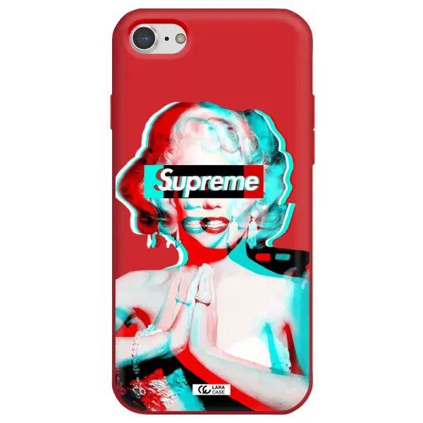 Marilyn Monroe Supreme Apple iPhone 7 Silicone Imperial Red Case