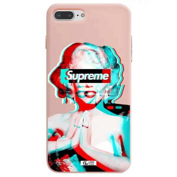 Marilyn Monroe Supreme Apple iPhone 8 plus Silicone pastel pink Case