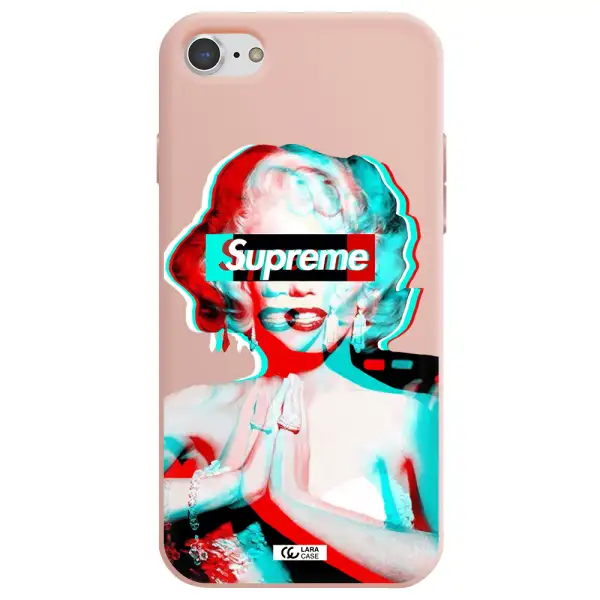 Marilyn Monroe Supreme Apple iPhone 8 Silicone pastel pink Case