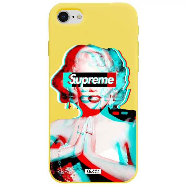 Marilyn Monroe Supreme Apple iPhone se 2020 Silicone canary yellow Case