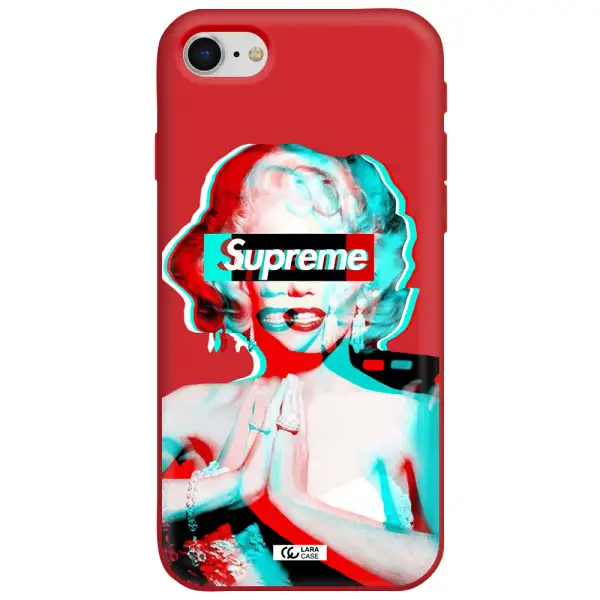 Marilyn Monroe Supreme Apple iPhone se 2020 Silicone Imperial Red Case